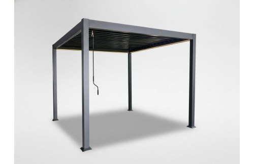 Bioklimatska pergola Nera (LED, antracit, 3 x 3 m)