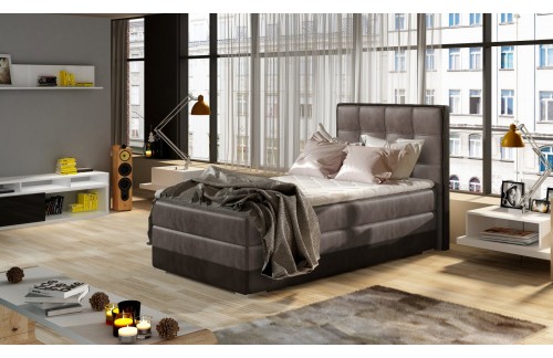 Boxspring postelja Aster 90x200 z oblazinjenim vzglavjem in shrambo