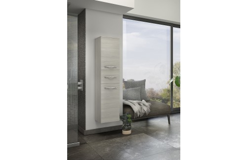 Visoka stenska omarica CORALLO beli hrast ZADNJI KOSI