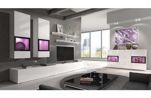 Dnevna soba Baros (bela, visoki sijaj)