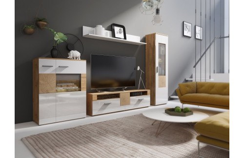 Dnevna soba BONA - več barv -Bela/Hrast