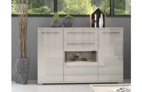 KOMODA RADDA PIANO K150V-3KS1F/PN Z OSVETLITVIJO - BEŽ