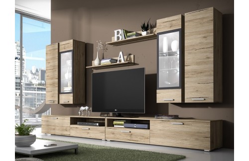 Dnevna soba Sarah (hrast, antracit) - Veliki set