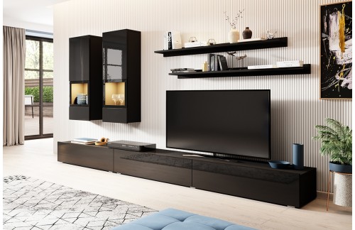 DNEVNI REGAL ATHENS - MAT ČRNA/VISOK SIJAJ