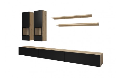 DNEVNI REGAL BAROS - ARTISAN/MAT ČRNA