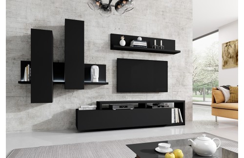 DNEVNI REGAL LUCY - ČRNA SUPERMAT