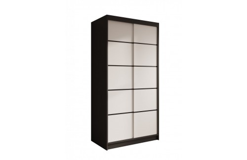 Drsna garderobna omara Verto, 100 cm - ČRNA-BELA