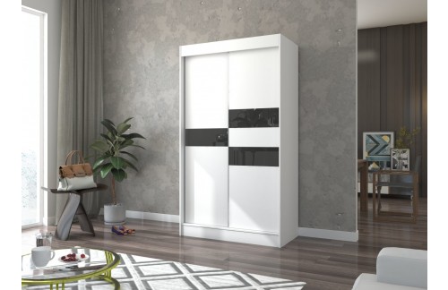 Drsna omara BATIA z lakobelom 120 cm - BELA