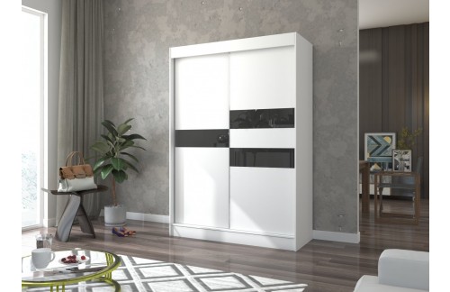 Drsna omara BATIA z lakobelom 150 cm - BELA