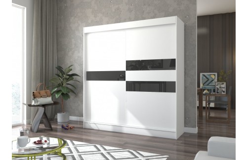 Drsna omara BATIA z lakobelom 200 cm - BELA