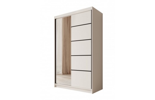 Drsna omara Castello z ogledalom, 120 cm - BELA