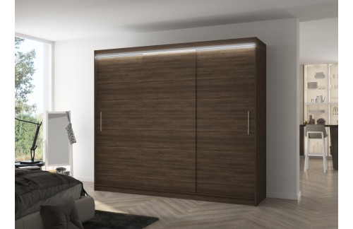 Drsna omara z LED osvetlitvijo ANTOS 250 - ČOKOLADA