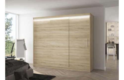 Drsna omara z LED osvetlitvijo ANTOS 250 - SONOMA-SONOMA HRAST