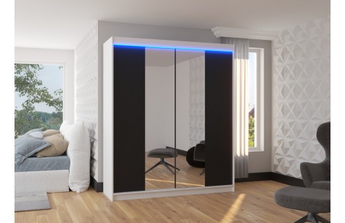 Drsna omara z ogledalom BALANCE 180 cm (več barv)