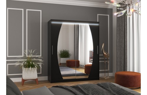 Drsna omara z ogledalom BALTIMORE 180 cm