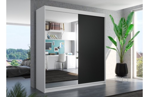 Drsna omara z ogledalom DELLA 200 cm (več barv)