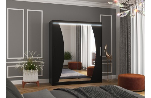 Drsna omara z ogledalom DOLORES 180 cm