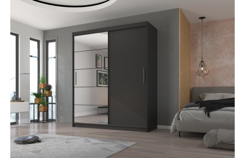 Drsna omara z ogledalom ESTI 180 cm