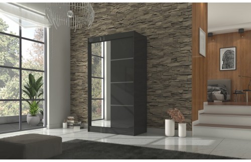 Drsna omara z ogledalom GILTON 120 cm