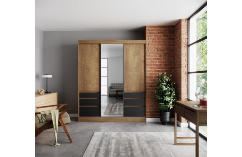 Drsna omara z ogledalom HAIDAR 180 cm