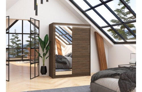 Drsna omara z ogledalom in LED osvetlitvijo BIANCO 150