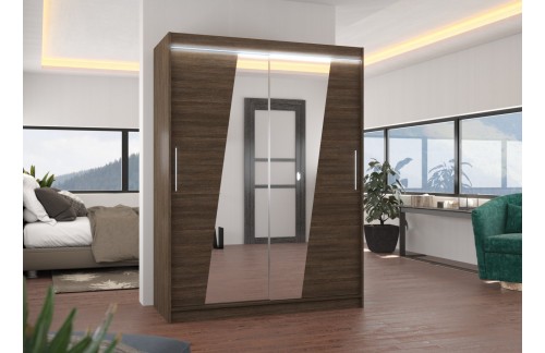 Drsna omara z ogledalom in LED osvetlitvijo BOLTON 150