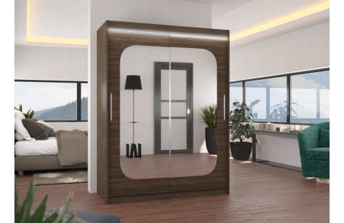 Drsna omara z ogledalom in LED osvetlitvijo CLEVER 150