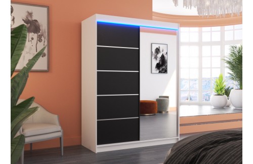 Drsna omara z ogledalom in LED osvetlitvijo LIMBO 150 (več barv)