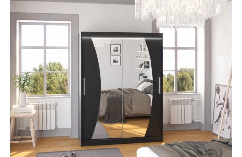 Drsna omara z ogledalom in LED osvetlitvijo MODESTO 150