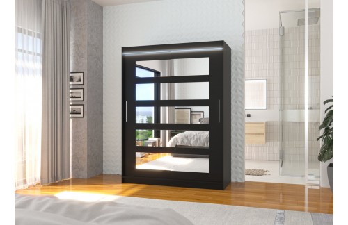 Drsna omara z ogledalom in LED osvetlitvijo MURANI 150