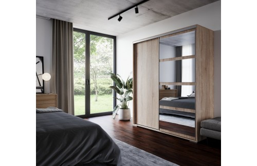 Drsna omara z ogledalom LEOR 180 cm