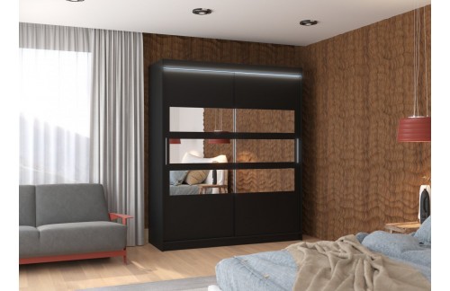 Drsna omara z ogledalom TOLEDO 180 cm