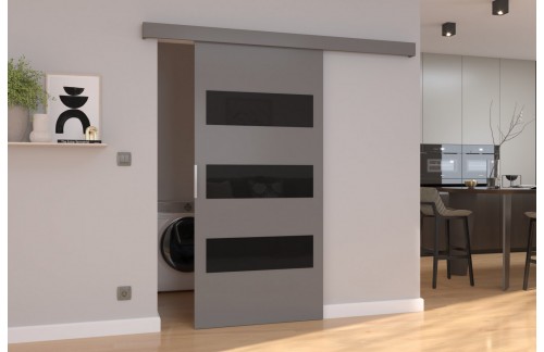 Drsna stenska vrata ARES z lakobel vložki 76 cm