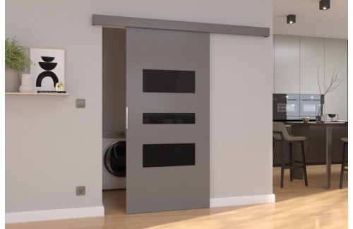 Drsna stenska vrata CENTO z lakobel detajli 76 cm