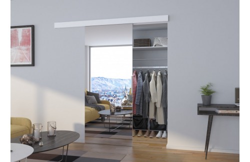 Drsna stenska vrata z ogledalom BARON 96 cm - BELA