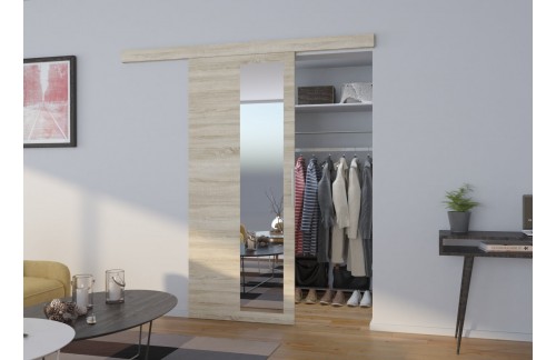 Drsna stenska vrata z ogledalom MALTA 106 cm