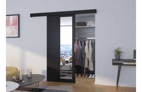 Drsna stenska vrata z ogledalom MALTA 76 cm