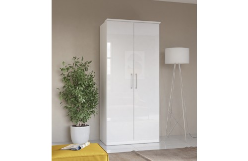 2-DELNA GARDEROBNA OMARA OPTIMA - BELA VISOK SIJAJ