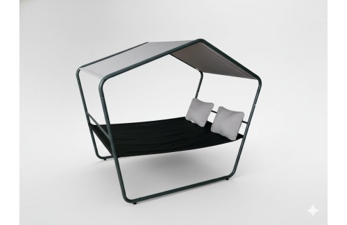 Dvojni vrtni ležalnik Dola (s senčnikom, 233 x 136 cm)