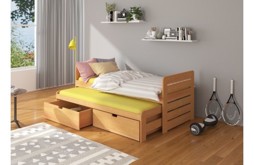 Dvoposteljna otroška postelja TOMI z vzmetnicama 97 cm