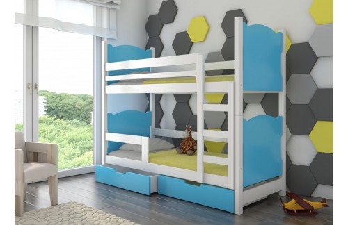 Dvoposteljni pograd MARABA z vzmetnicami - BELA