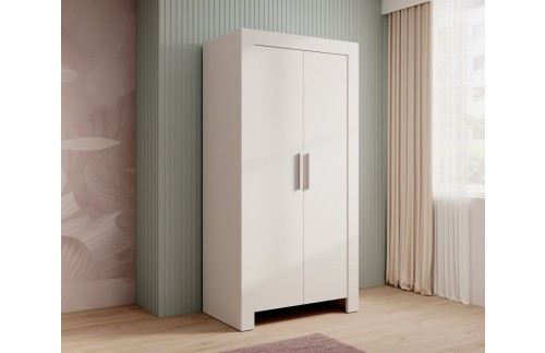 Dvovratna garderobna omara CESIRO, bela, 100 cm - BELA