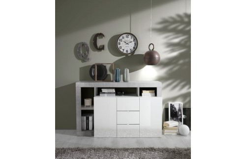 Elegantna bela komoda s 3 predali HAMBURG 209030-07CE