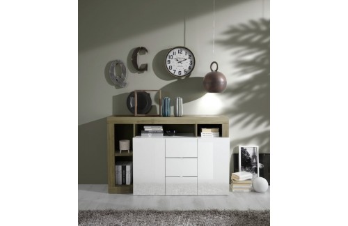 Elegantna bela komoda s 3 predali HAMBURG 209030-07K