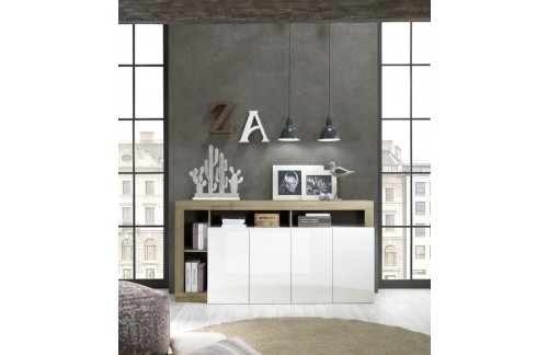 Elegantna bela komoda s 4 vrati HAMBURG 209030-08K