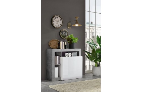 Elegantna bela komoda z vrati HAMBURG 209030-02CE