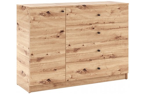 Elegantna komoda Evi I za spalnice in dnevne sobe - HRAST ARTISAN-HRAST