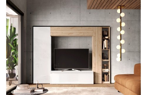 Elegantna TV omarica bela/hrast INFINITY 2.0 900009-BIK