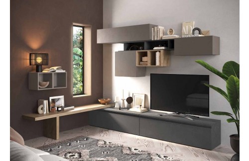 Elegantna TV omarica iz gline in hrasta INFINITY 2.0 900045-AGKPB