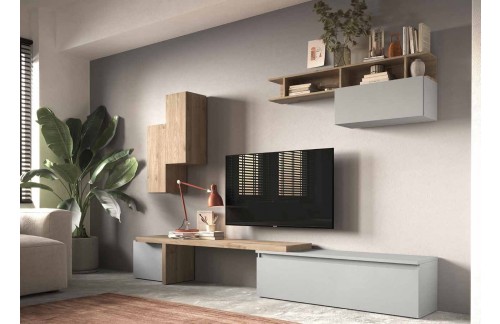 Elegantna TV omarica v hrastu in sivi INFINITY 2.0 900033-KGE